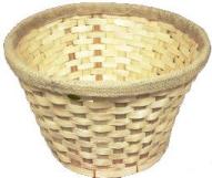 BAMBOO & BURLAP BUSHEL BASKET - Natural - 18 inch