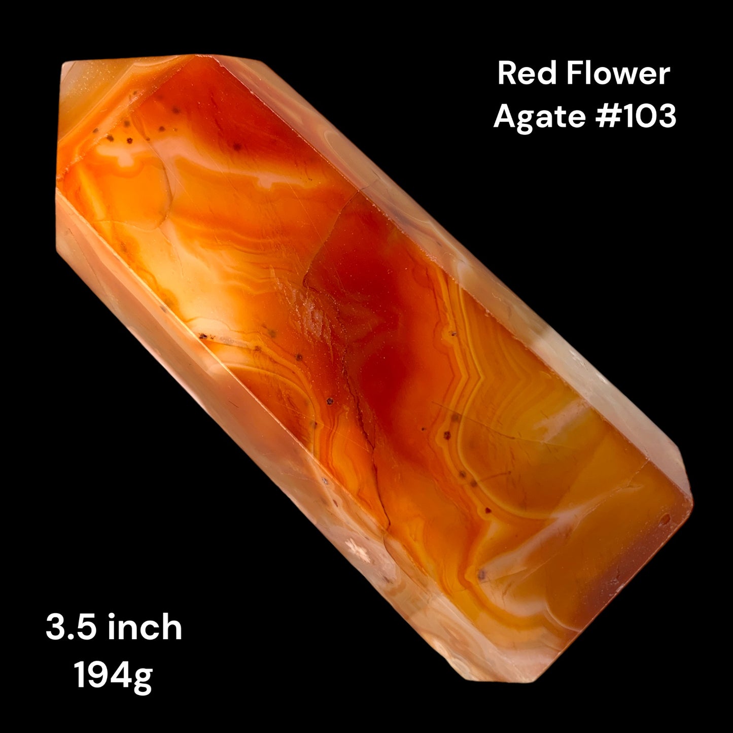 Red Sakura Flower Agate - 3.5 inch - 194g - Polished Points