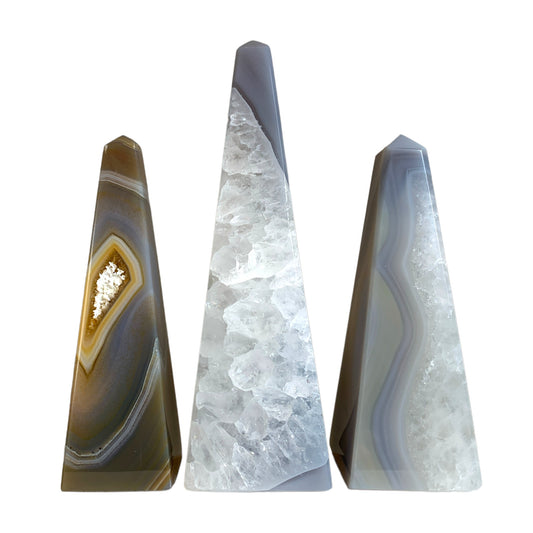 Agate - Polished Pointed Obelisks - Grade Extra - 5 to 6 inch - Price per gram - Brazil - NEW122
