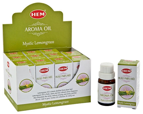 Hem Mystic Lemongrass Aroma Oil - Box With 12 Bottles - NEW323