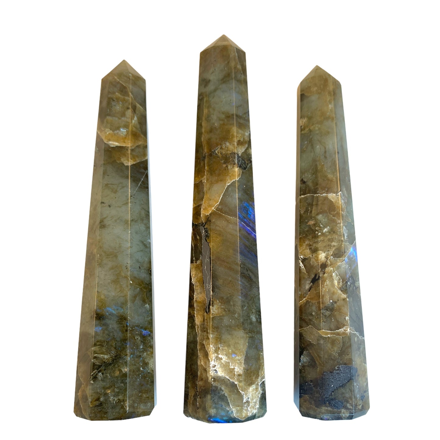 LABRADORITE  - Polished Points - 3 to 5 inches - Price per gram per piece