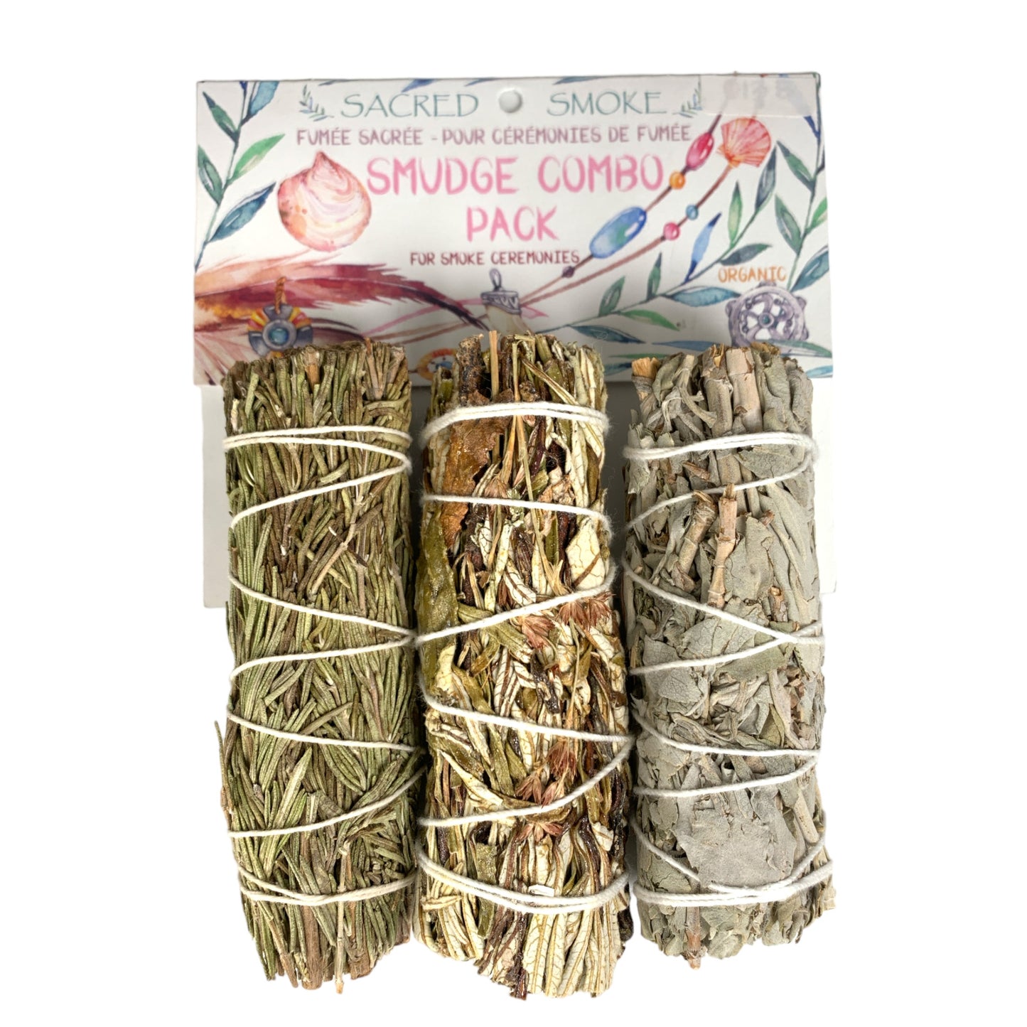 Lot de 3 Bâtons de Smudge Assortis - Sauge Blanche - Genévrier - Lite Yerba Santa