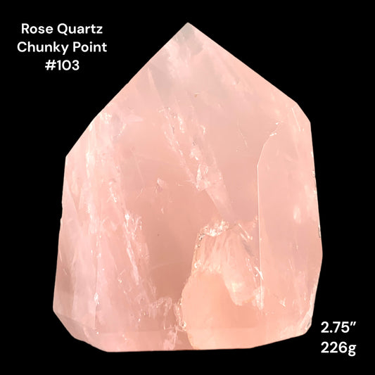 Rose Quartz Chunky Points - 2.75 inch - 226g - Polished Points
