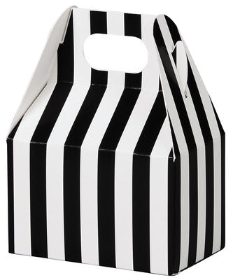 Black & White Stripes Mini Gable Box - 4 x 2 1/2 x 2 1/2 - (order in 6's) (288)