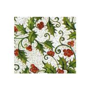 PK/10 - 6 inch Pot - PAPER SLEEVES - HOLLY-BERRY on White - 6.75 x 20.75 x 30 inch