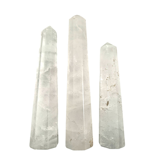 CRYSTAL QUARTZ - Pointes Polies - 3 à 5 pouces - Prix au gramme - Inde