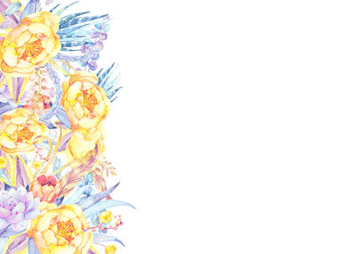 PK/50 - Flora Cards - Blank - Watercolour Flowers