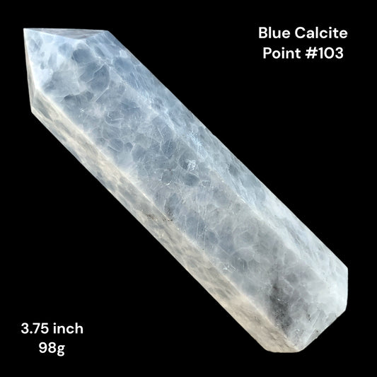 Blue Calcite - 3.75 inch - 98g - Polished Points