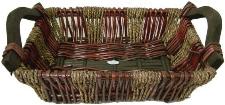 BURGUNDY WILLOW SEAGRASS TRAY 17 x 15 x 5 + H