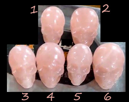 SKULL - Rose Quartz - Medium 3 inch - China - NEW1122