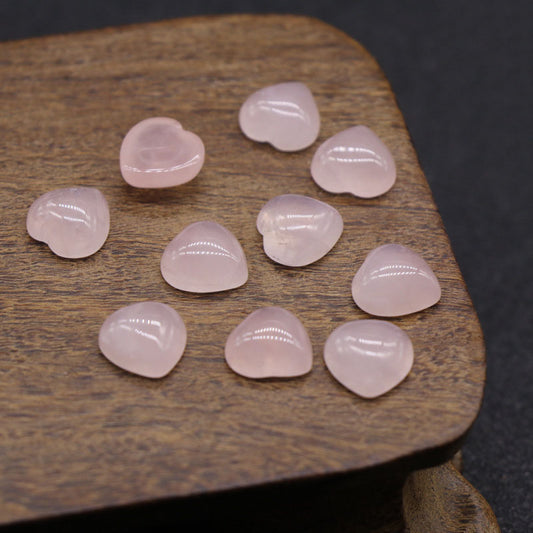 Polished Cabochon Heart - 10mm 5g - Rose Quartz - NEW221