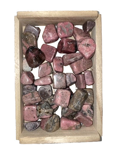Rhodonite Tumbled Stones - Medium 20 - 30 mm - 500g - India - NEW921