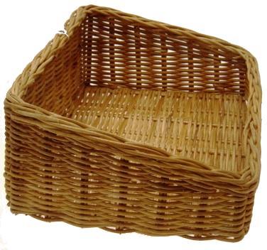 WICKER SLOPING DISPLAY TRAY 13 L x 11 W x 6 Back  x 3 Front