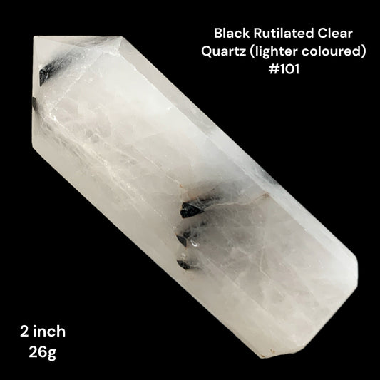 Black Rutilated Quartz (lighter) - 2 inch - 26g - Polished Points