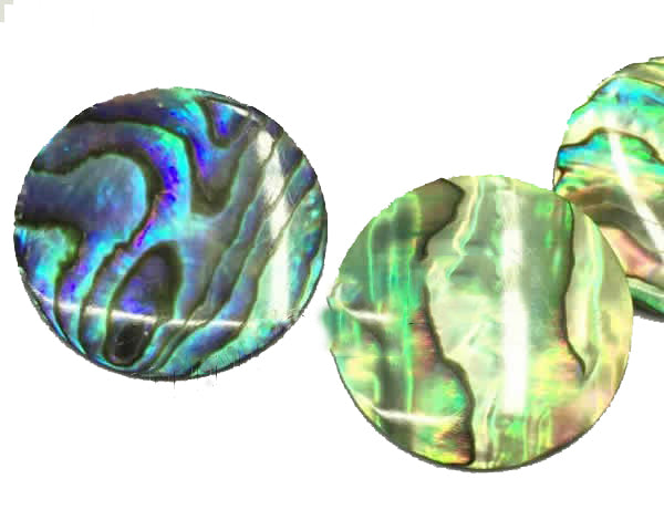 Abalone Shell Cabochon - Round Natural Flat Back -  33 mm Thickness 1-1.2 mm (Special Order 3-4 weeks)