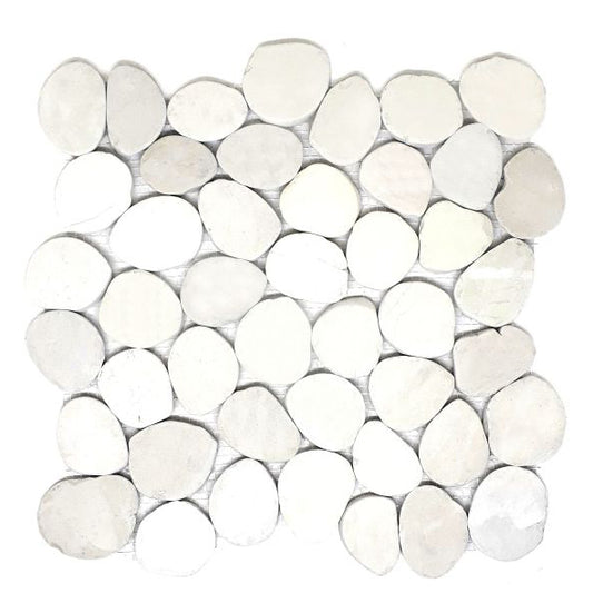 Sliced Moon Cream Pebble Interlocking Tiles - 30 x 30cm - 11 per case