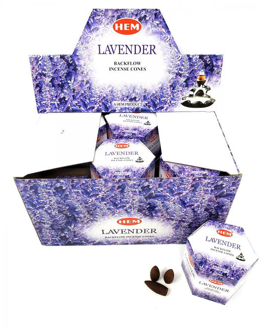 HEM BACKFLOW Cones - Lavender (12 pack/box) - (40 cones each pack) total 480 Cones - NEW1022