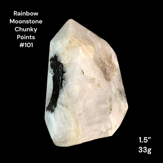 Rainbow Moonstone Chunky Points - 1.5 inch - 33g - Polished Points