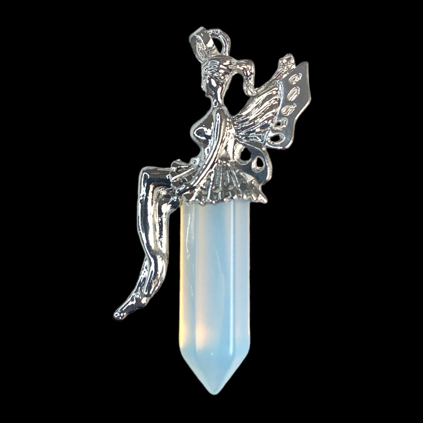 Fairy Design Terminated Pendant - Opalite - Silver Color Plated Metal - 50mm - China - NEW1022
