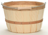 HALF PECK BASKET with Handle Natural Wood 8.5 x 6.5 inch Deep