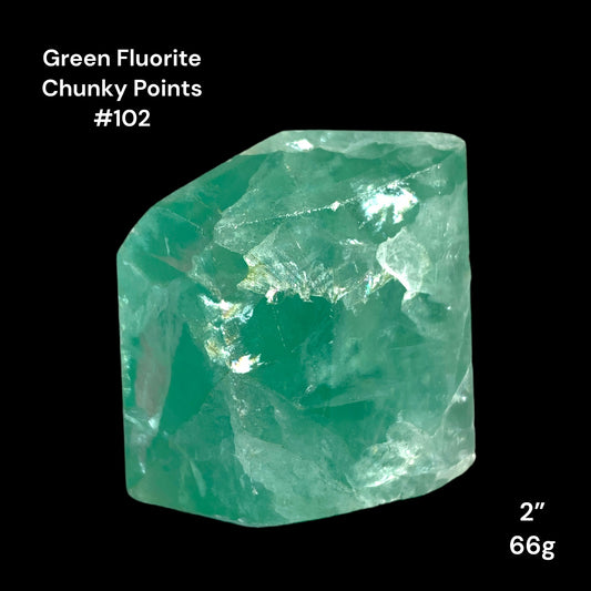 Fluorite Green Chunky Points - 2 inch - 66g - Polished Points