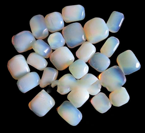 Opalite Tumbled Stones - Medium 25 - 35 mm - 500 GRAMS 1.1 LB - Man made India