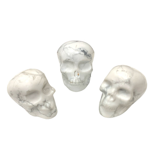 Crâne - HOWLITE BLANC - Extra Small 30Hx40Lx28mm large - Chine - NEW722