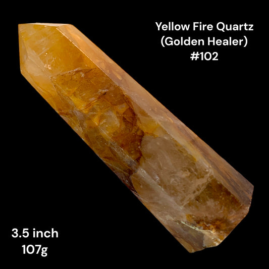 Fire Quartz Yellow - 3.5 inch - 107g - Polished Points