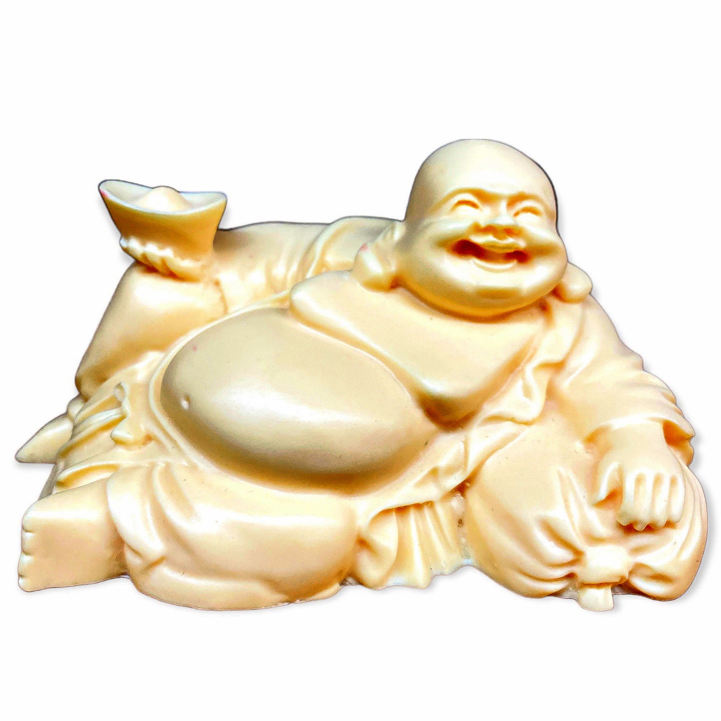Gros bouddha allongé sculpté en ivoire - 4,5 pouces - 11,5 cm - Chine - NEW1022