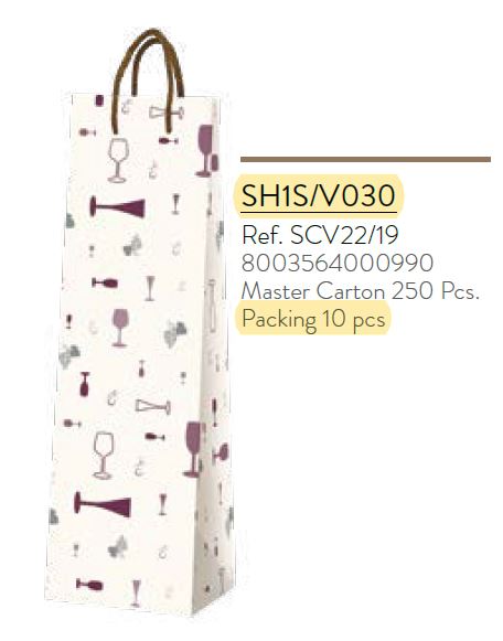 Chic - Single WINE Bottle Bag - Fits 750ml (10 per pack 250 per case) NEW421