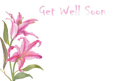 PK/50 - Flora Cards - Get Well Soon - Lilies