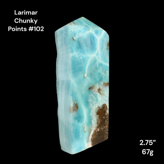 Larimar Chunky Points - 2.75 inch - 67g - Standing Polished Points