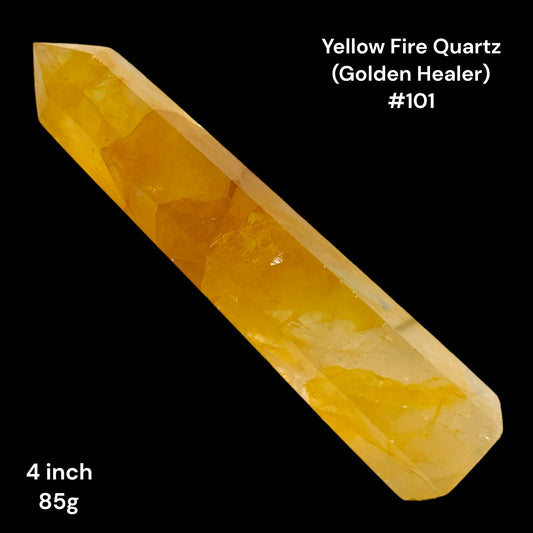 Fire Quartz Yellow - 4 inch - 85g - Polished Points