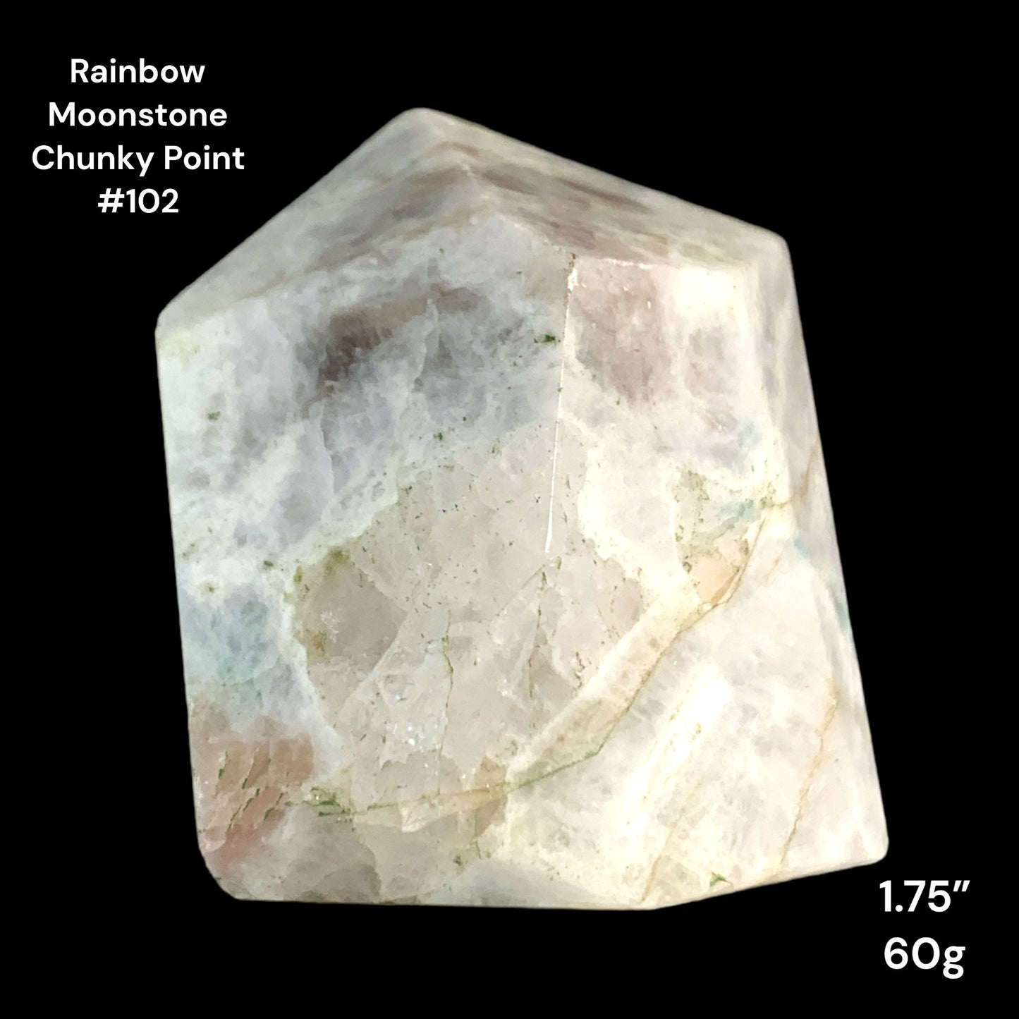 Rainbow Moonstone Chunky Points - 1.75 inch - 60g - Polished Points