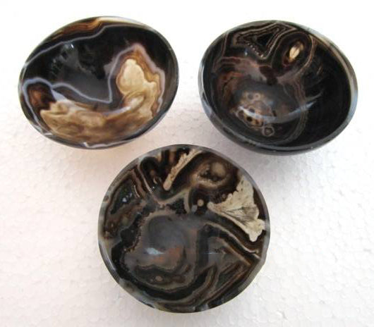 Stone Bowl 3 inch - BLACK SULEMANI AGATE - India