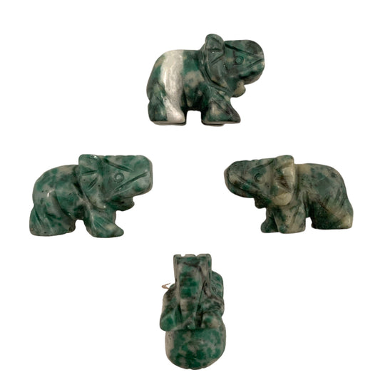 Baby Elephant - 25mm 1 inch - Moss Agate - Price Each - NEW922