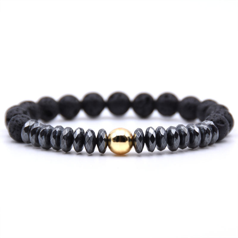 Lava Stone Bracelet - Brass - Real Gold Plated