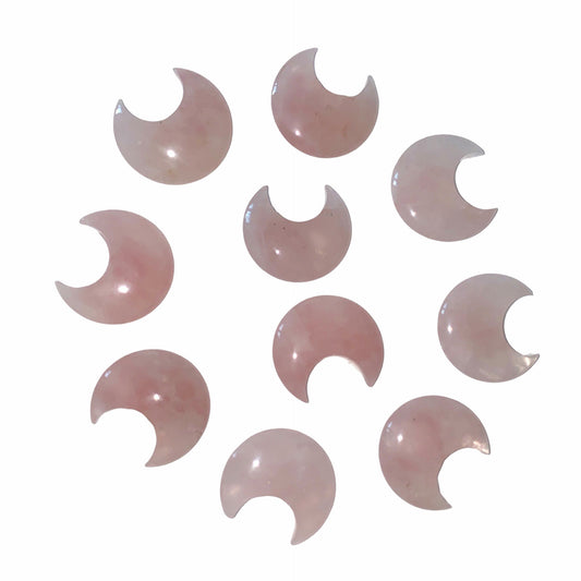 ROSE QUARTZ - CRESCENT MOON Smooth - 30 to 35mm - India China - NEW722
