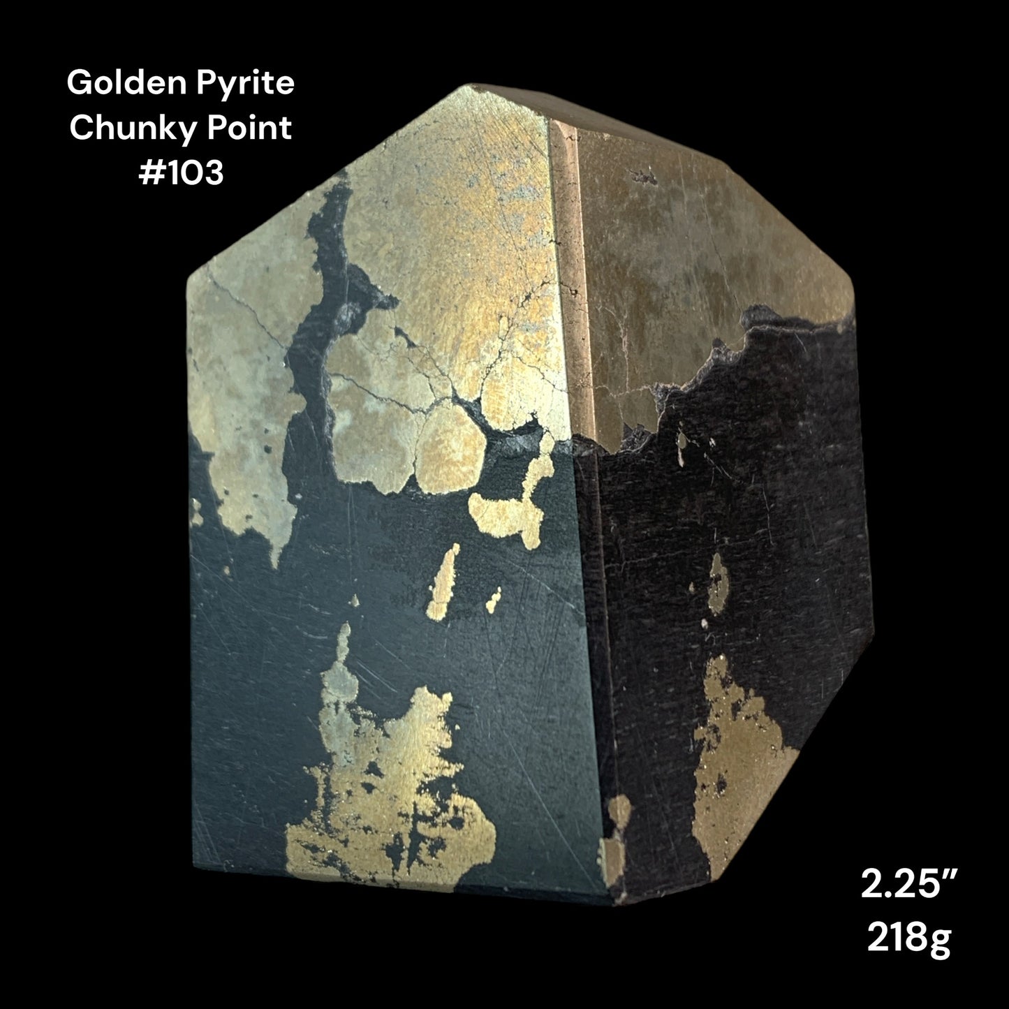 Golden Pyrite Chunky Points - 2.25 inch - 218g - Polished Points