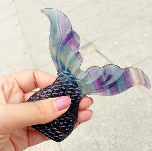 Mermaid FISH Tail - Rainbow Fluorite -   - Price Each - NEW622