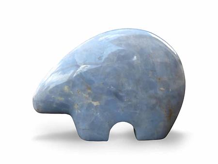 Ours Abstrait - Quartz Bleu - Rare Sculpture de Madagascar