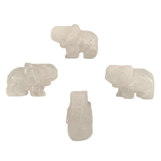 Baby Elephant - 25mm 1 inch - Clear Quartz - Price Each - NEW922