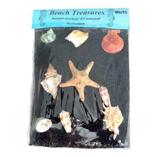 BEACHCOMBER DECOR KIT - LARGE WITH 10 x 14 FISHING NET AND SHELLS