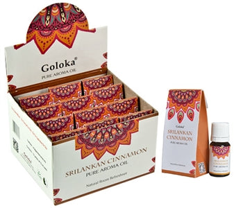 Huile d'arôme de cannelle du Sri Lanka Goloka - Boîte de présentation avec 12 bouteilles