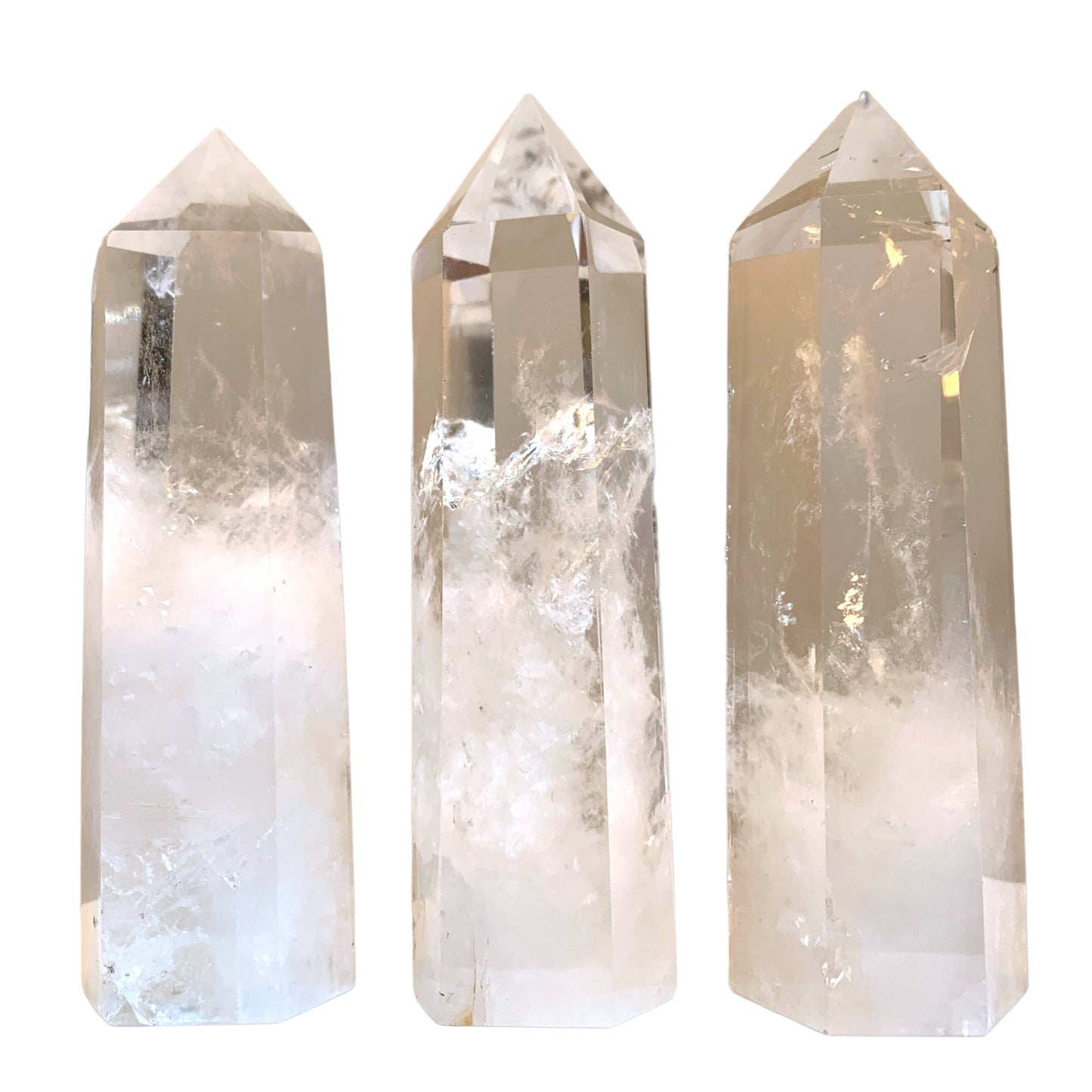 Quartz clair - Points polis - Grade B - 3 à 6 pouces - Prix par gramme - Brésil - NEW122 (5-10pcs dans un kg)