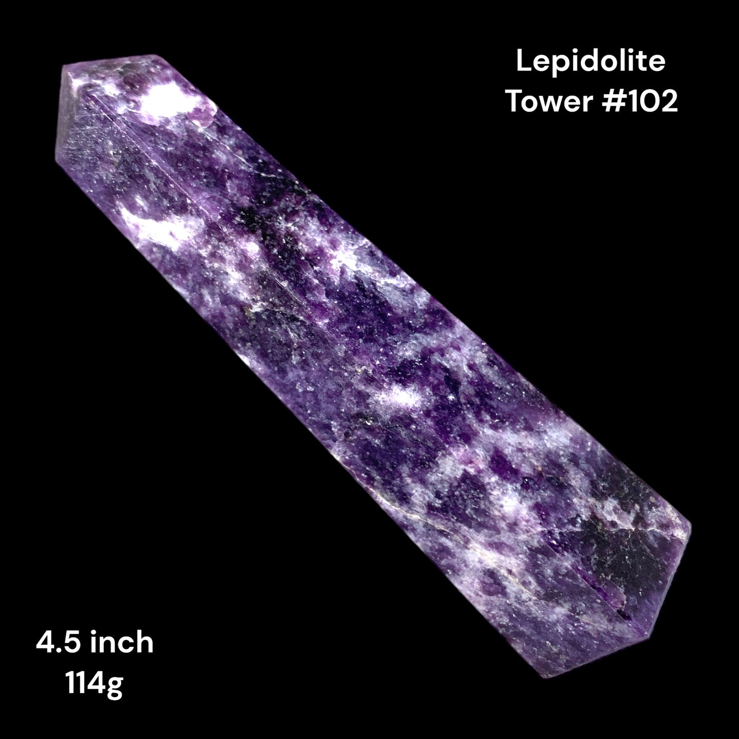 Lepidolite - 4.5 inch - 114g - Polished Towers