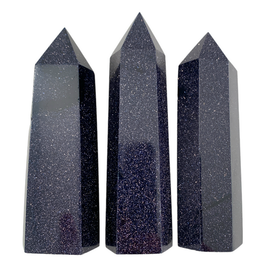 BLUE GOLDSTONE Polished Points - 60 to 85mm - Price per Gram - China - NEW1122