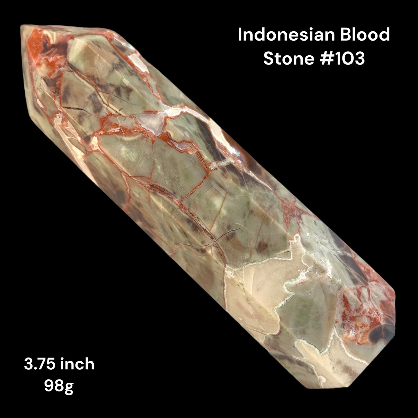 Indonesian Blood Stone - 3.75 inch - 98g - Polished Points