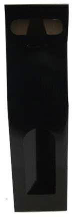 Glossy BLACK SINGLE WINE BOTTLE  Carrier - CORRUGATED