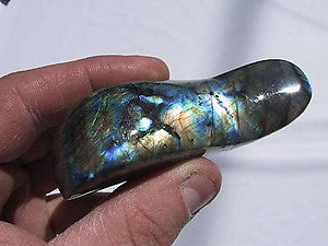 PEACOCK BLUE LABRADORITE - Whale Massage Tool Handheld - 3.5 inch 90 grams - NEW521
